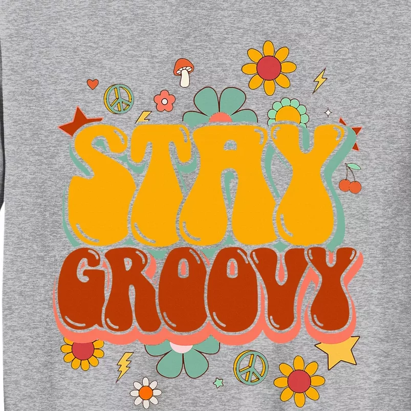 Floral Peaceful Vibes Embrace Positivity with Retro Flower Design Tall Sweatshirt