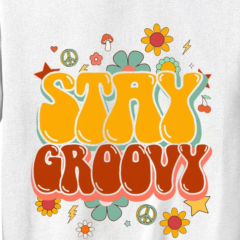 Floral Peaceful Vibes Embrace Positivity with Retro Flower Design Sweatshirt