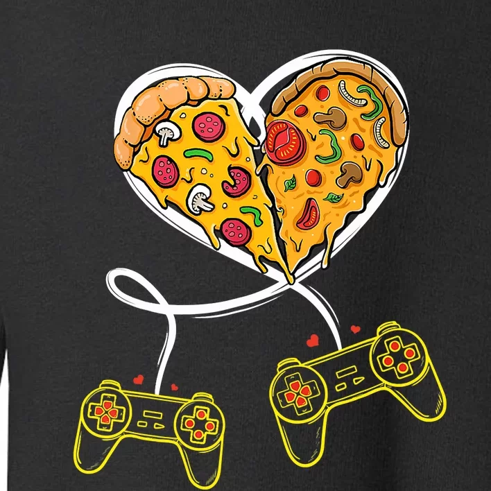 Funny Pizza Video Game Lover Gamer Valentines Day Couple Toddler Sweatshirt