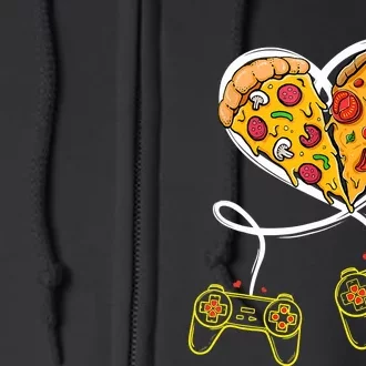 Funny Pizza Video Game Lover Gamer Valentines Day Couple Full Zip Hoodie