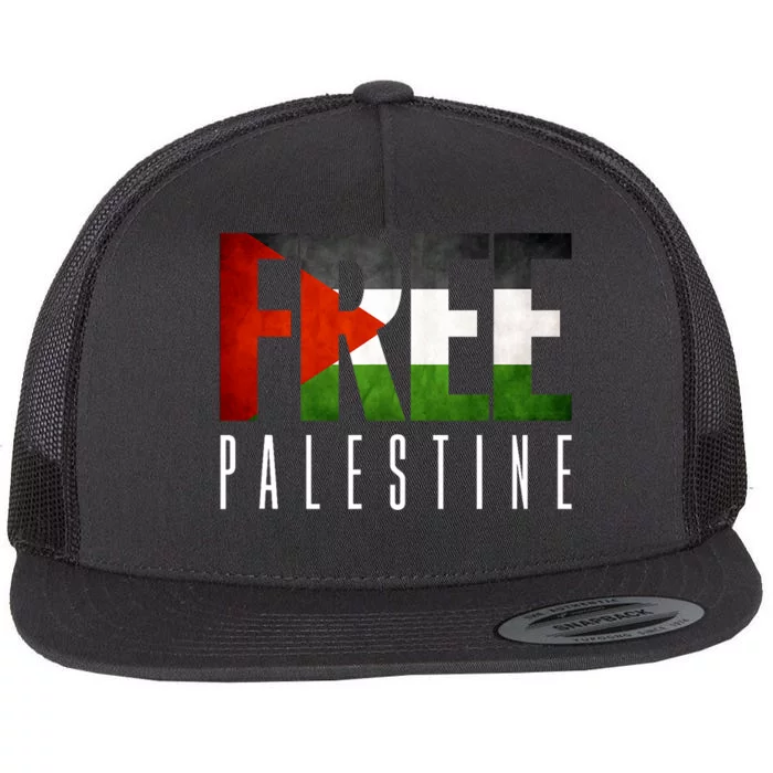 Free Palestine Vintage Design Flat Bill Trucker Hat