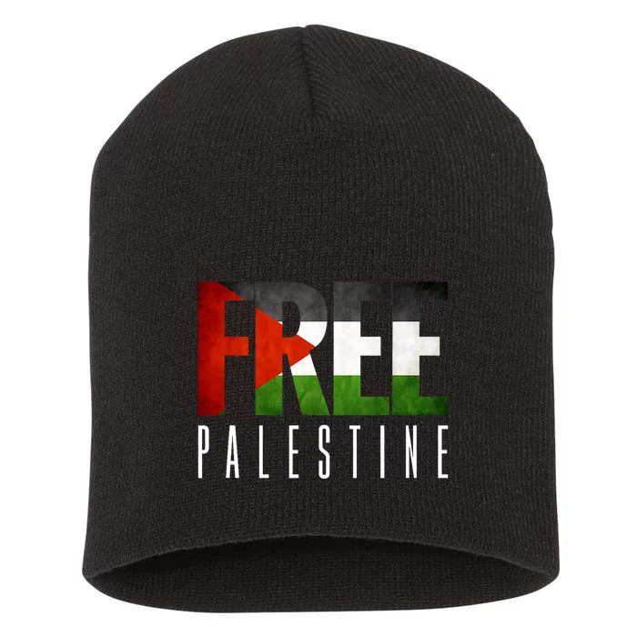 Free Palestine Vintage Design Short Acrylic Beanie