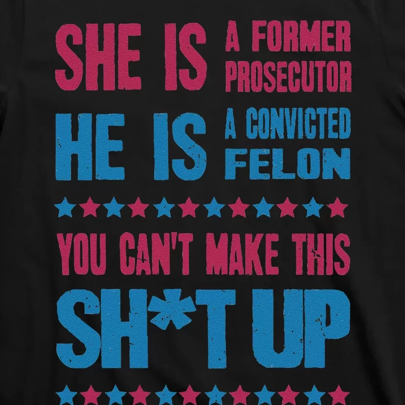 Former Prosecutor Vs Felon Pro Kamalaharris 2024 President Gift T-Shirt