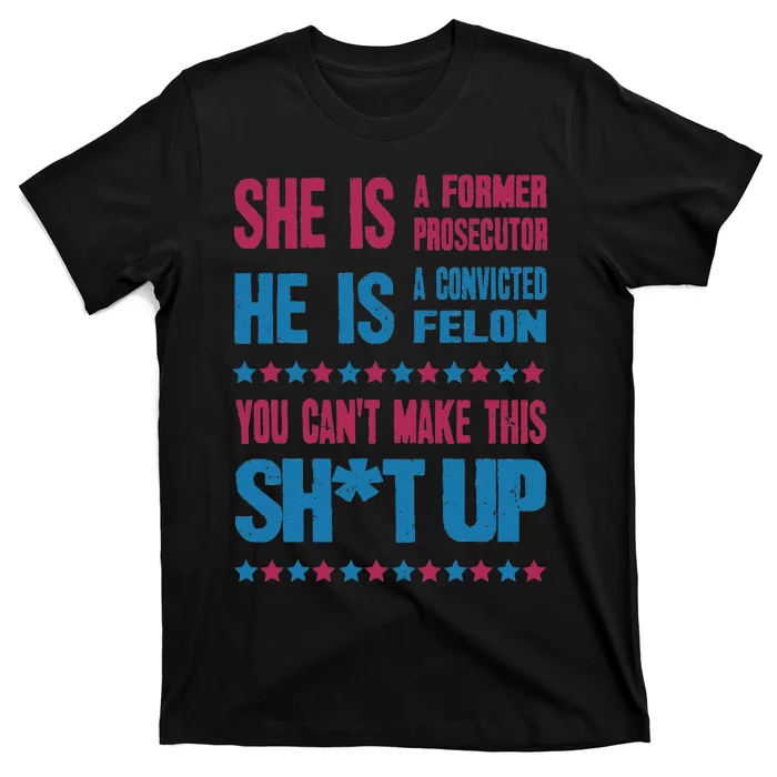 Former Prosecutor Vs Felon Pro Kamalaharris 2024 President Gift T-Shirt