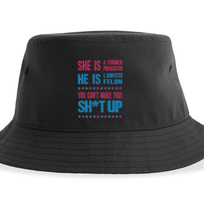 Former Prosecutor Vs Felon Pro Kamalaharris 2024 President Gift Sustainable Bucket Hat