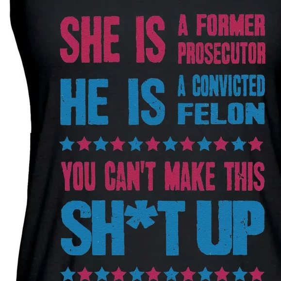 Former Prosecutor Vs Felon Pro Kamalaharris 2024 President Gift Ladies Essential Flowy Tank