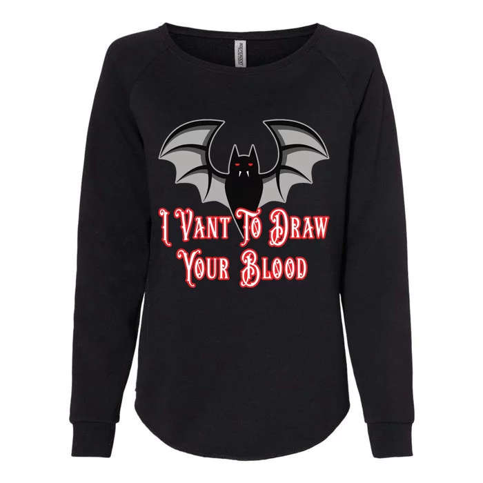 Funny Phlebotomist Vampire Bat Phlebotomy Saying Womens California Wash Sweatshirt