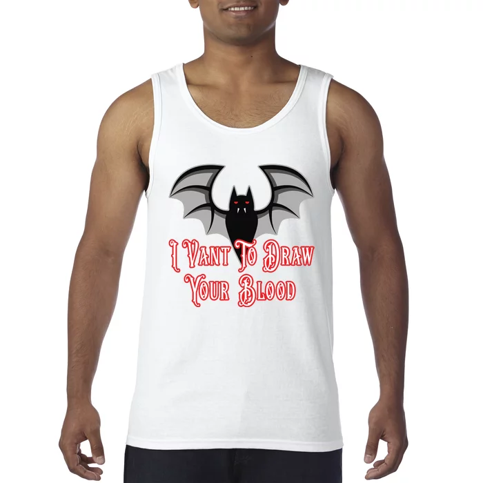 Funny Phlebotomist Vampire Bat Phlebotomy Saying Tank Top