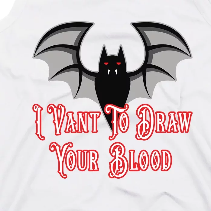 Funny Phlebotomist Vampire Bat Phlebotomy Saying Tank Top