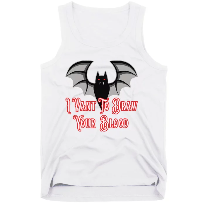 Funny Phlebotomist Vampire Bat Phlebotomy Saying Tank Top