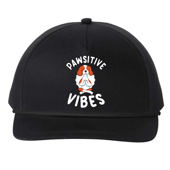 Funny Pawsitive Vibes Pun Cute Yoga Dog Beagle Lovers Cute Gift Snapback Five-Panel Rope Hat