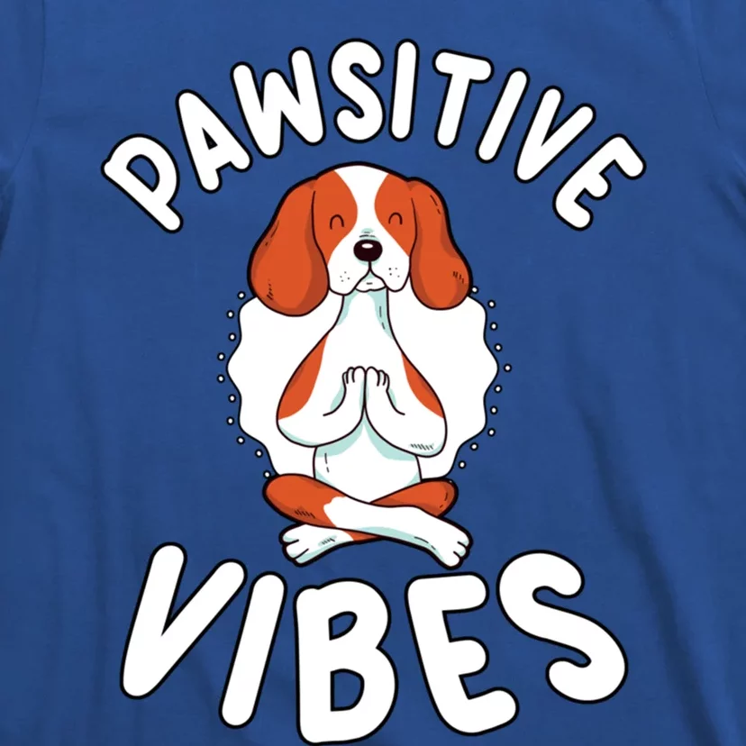 Funny Pawsitive Vibes Pun Cute Yoga Dog Beagle Lovers Cute Gift T-Shirt