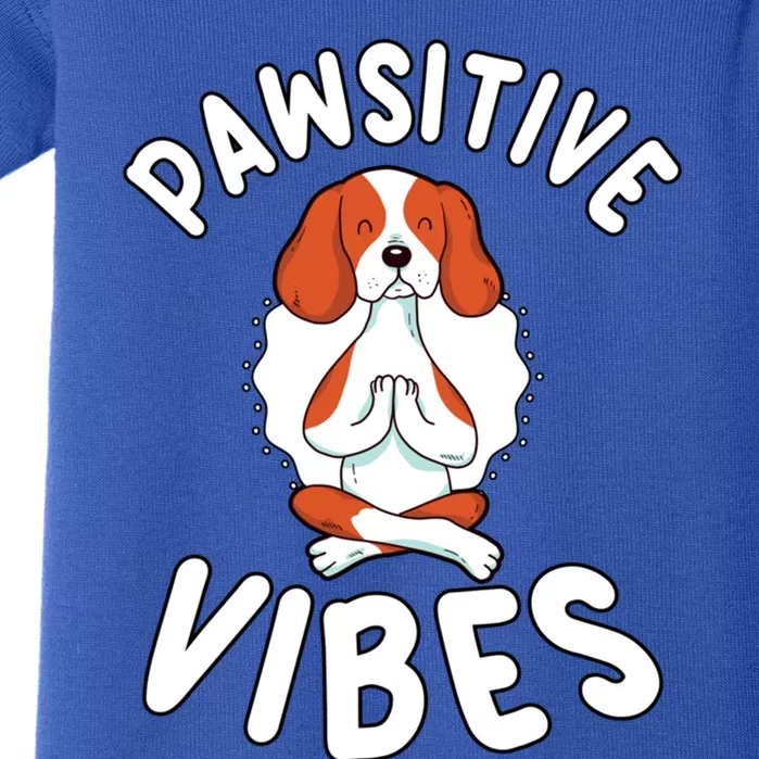 Funny Pawsitive Vibes Pun Cute Yoga Dog Beagle Lovers Cute Gift Baby Bodysuit