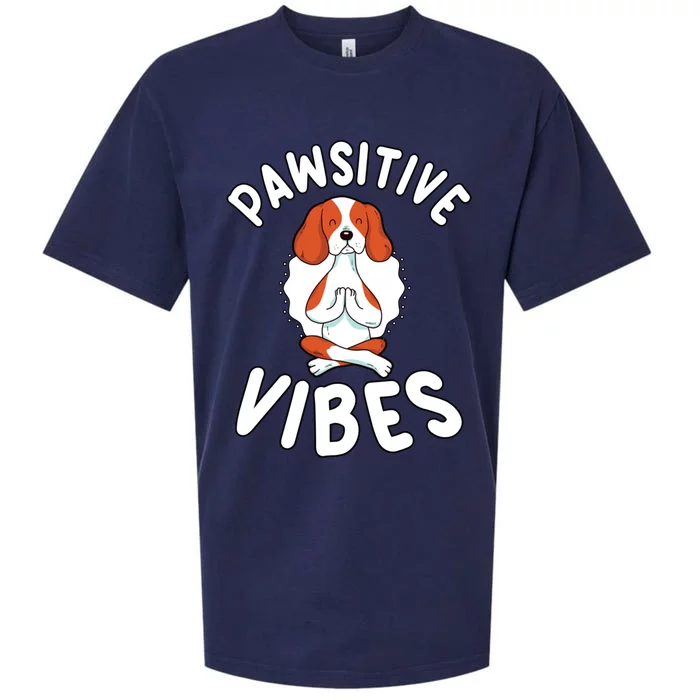 Funny Pawsitive Vibes Pun Cute Yoga Dog Beagle Lovers Cute Gift Sueded Cloud Jersey T-Shirt