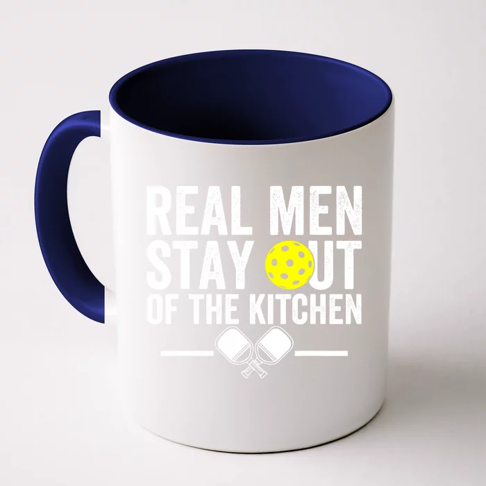 Funny Pickleball Vintage Real Man Stay Out Of The Kitchen Gift Front & Back Coffee Mug