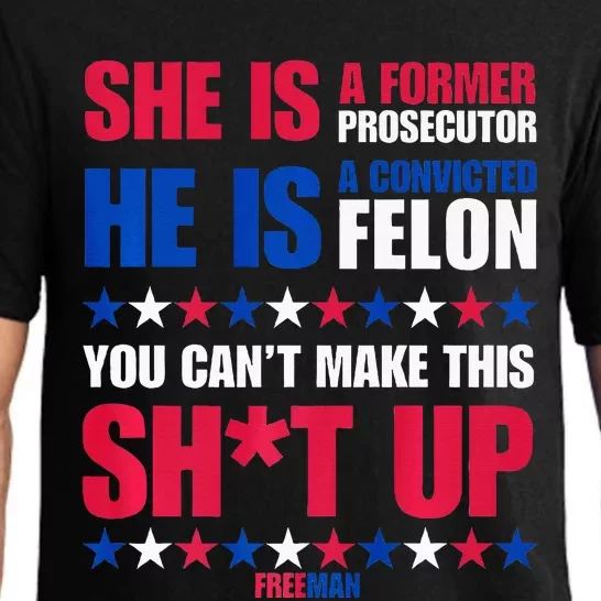 Former Prosecutor Vs Felon Pro Kamalaharris 2024. Premium Pajama Set