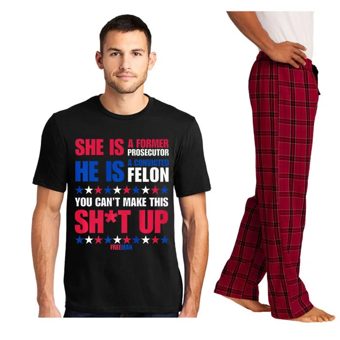 Former Prosecutor Vs Felon Pro Kamalaharris 2024. Premium Pajama Set