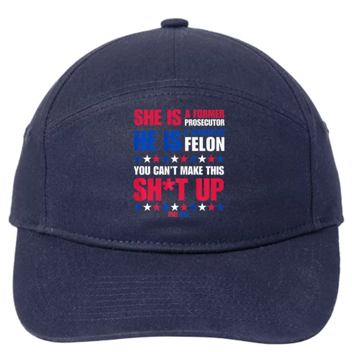 Former Prosecutor Vs Felon Pro Kamalaharris 2024. Premium 7-Panel Snapback Hat