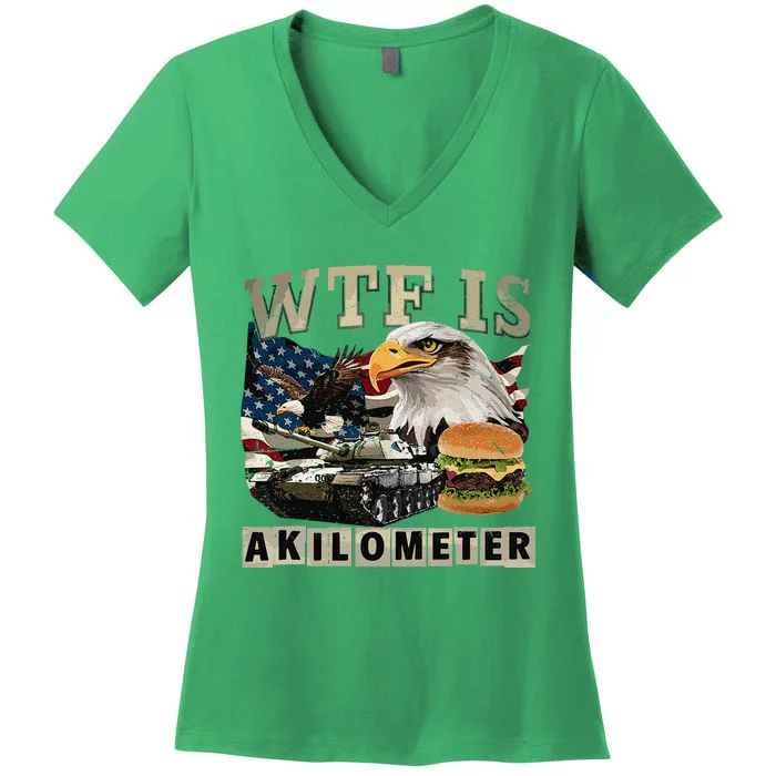 Funny Political Wtf Is Akilometer Women's V-Neck T-Shirt