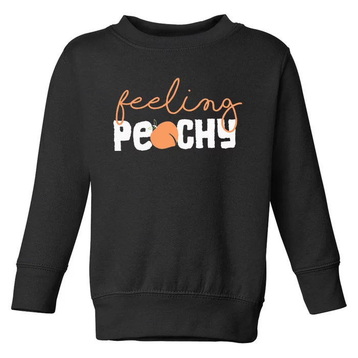 Feeling Peachy Water Color Peach Lover Spring Cool Saying Toddler Sweatshirt