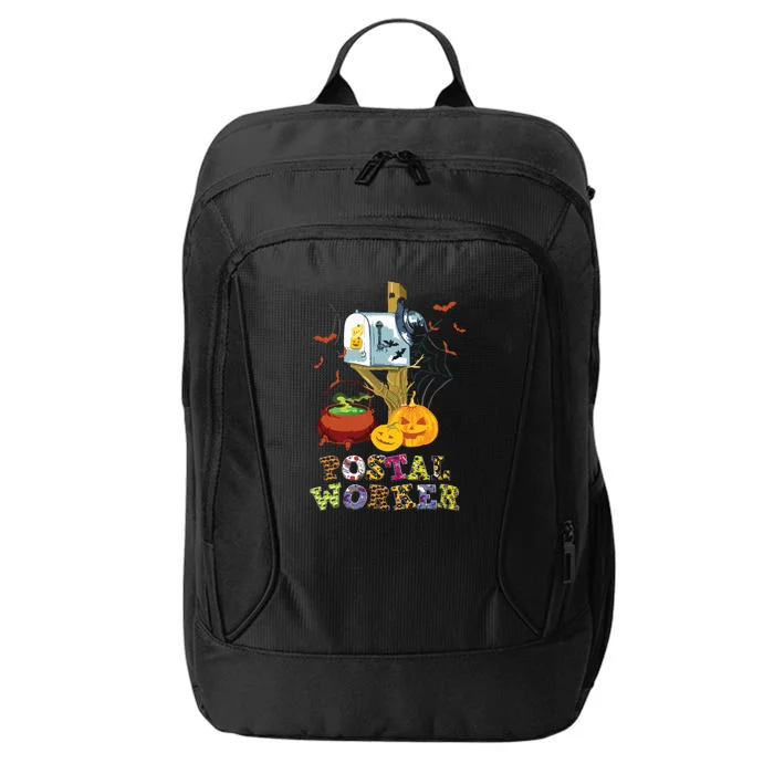 Funny Postal Worker Pumpkins Spider Halloween City Backpack