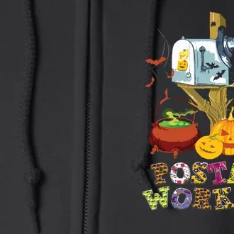 Funny Postal Worker Pumpkins Spider Halloween Full Zip Hoodie