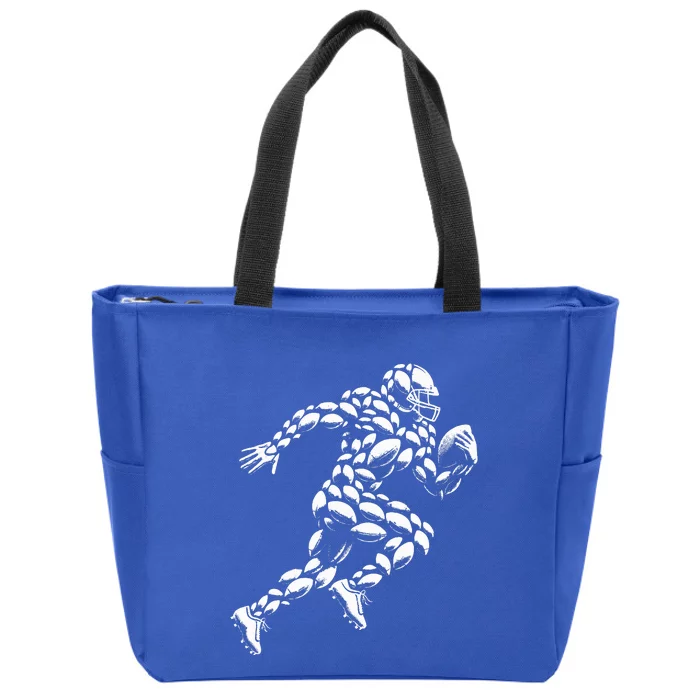 Football player with the ball Sport Football game Zip Tote Bag