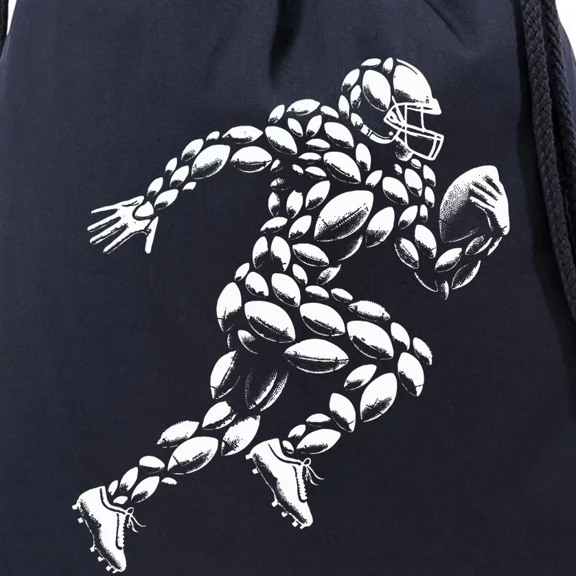 Football player with the ball Sport Football game Drawstring Bag