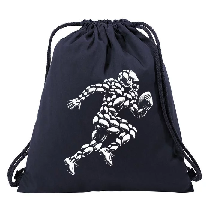 Football player with the ball Sport Football game Drawstring Bag