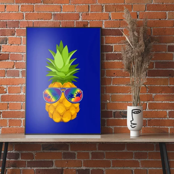 Flower Pineapple With Sunglasses Lgbt Pride Hawaiian Funny Gift Poster