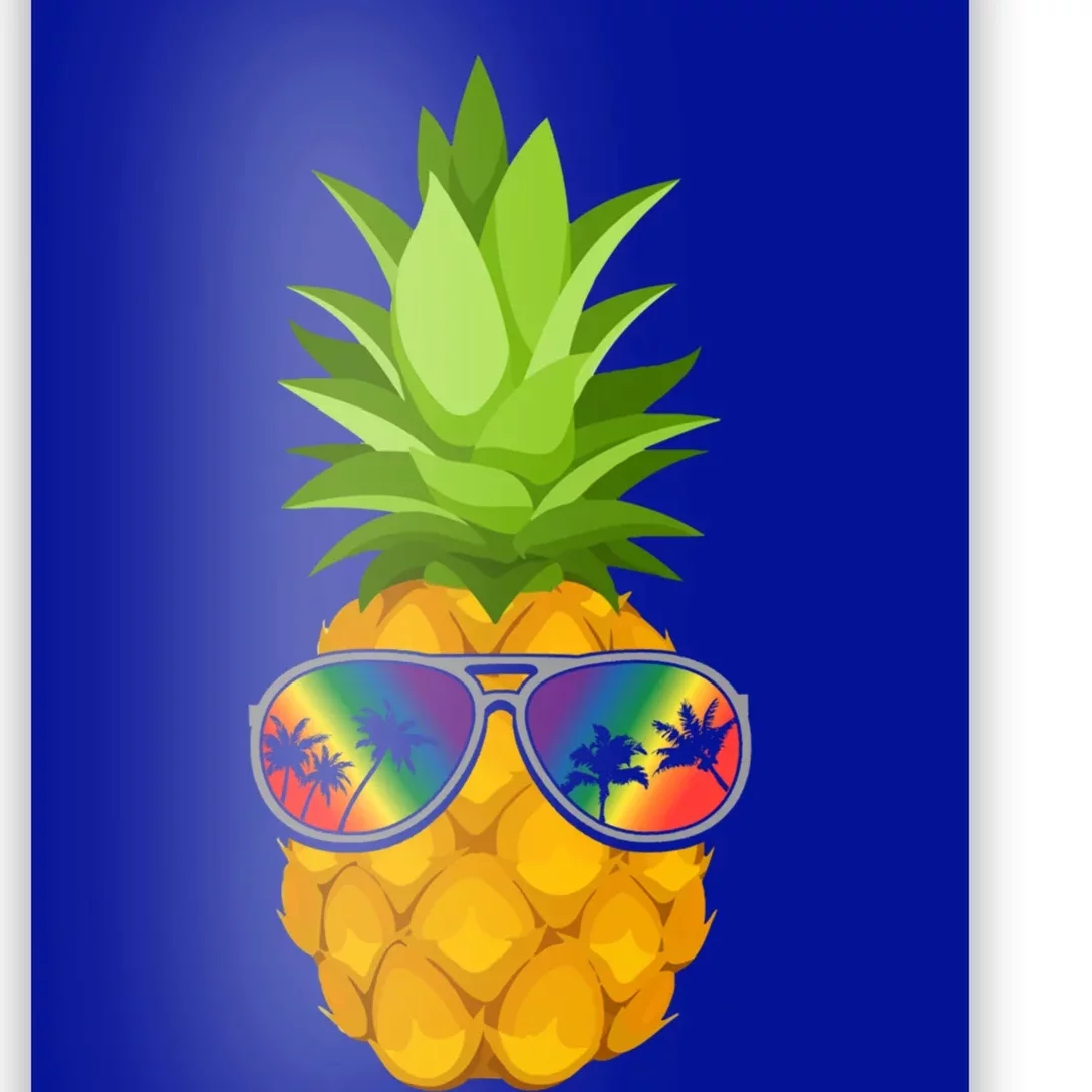 Flower Pineapple With Sunglasses Lgbt Pride Hawaiian Funny Gift Poster