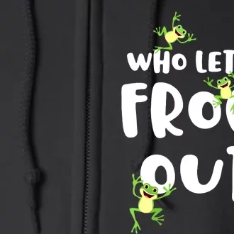 Funny Passover Who Let The Frogs Out Jewish Seder Fami Full Zip Hoodie