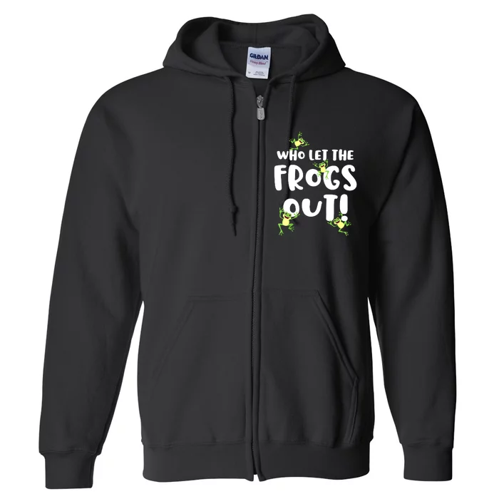 Funny Passover Who Let The Frogs Out Jewish Seder Fami Full Zip Hoodie