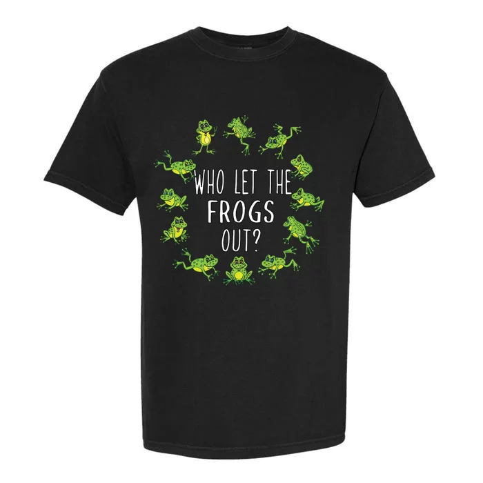 Funny Passover Who Let The Frogs Out Jewish Seder Garment-Dyed Heavyweight T-Shirt