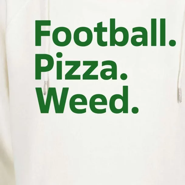 Football Pizza Weed Womens Funnel Neck Pullover Hood