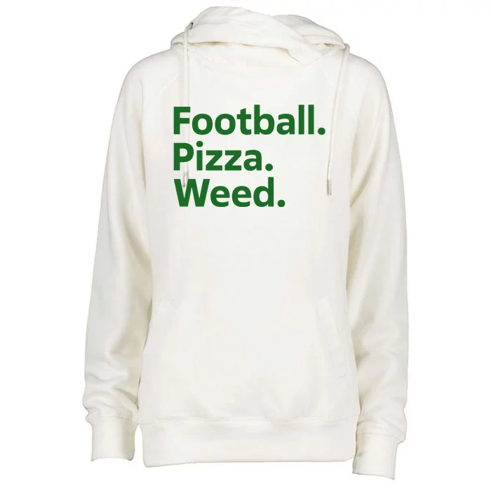 Football Pizza Weed Womens Funnel Neck Pullover Hood