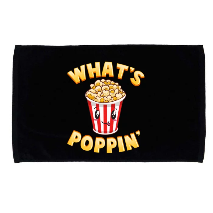 Funny Popcorn What's Poppin' Funny Fan Cute Gift Microfiber Hand Towel