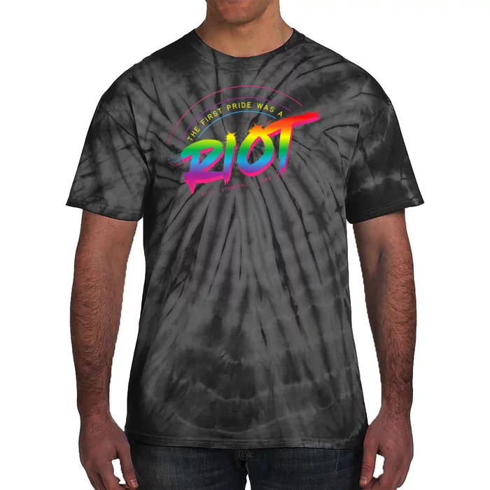 First Pride Was A Riot Stonewall LGBTQ Rainbow Flag 1969 Tie-Dye T-Shirt