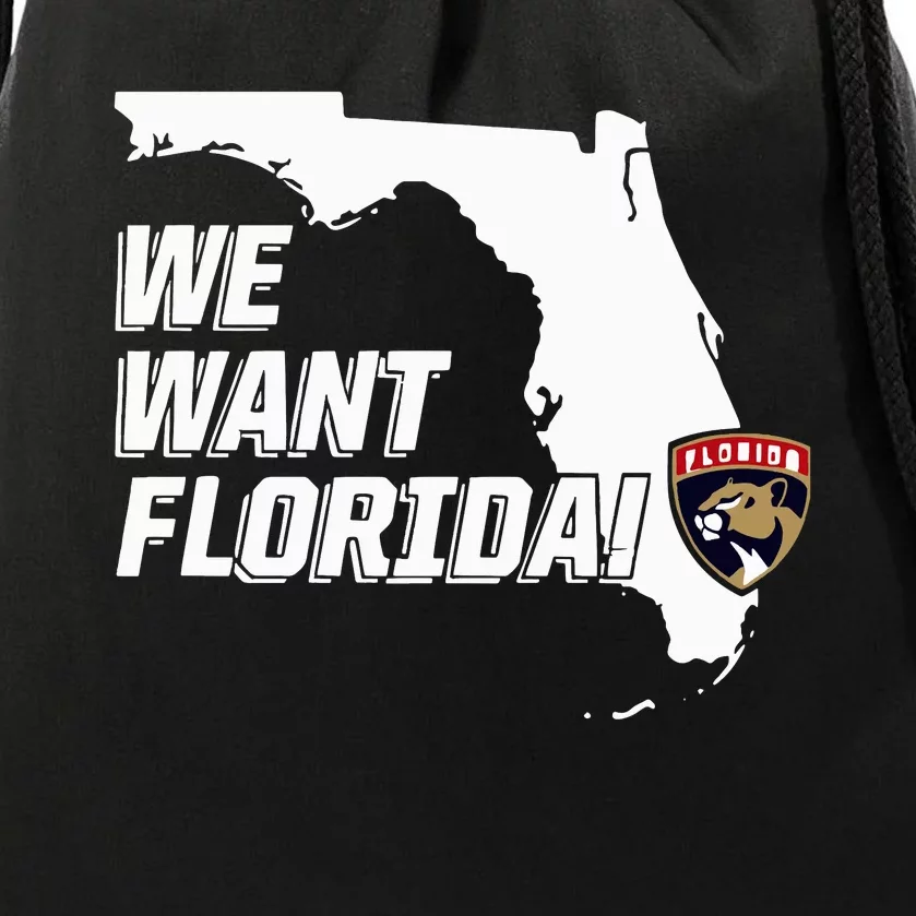 Florida Panther We Want Florida Drawstring Bag