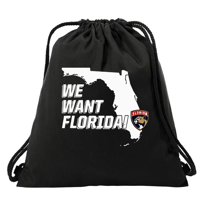 Florida Panther We Want Florida Drawstring Bag