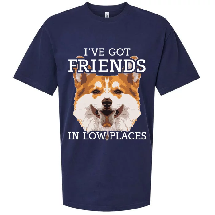 Funny Pembroke Welsh Corgi I've Got Friends In Low Places Cute Gift Sueded Cloud Jersey T-Shirt