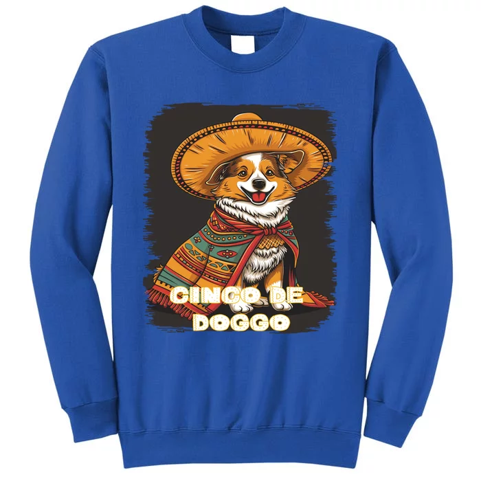 Funny Pembroke Welsh Dog Cinco De Mayo Doggo Sombrero Funny Gift Tall Sweatshirt