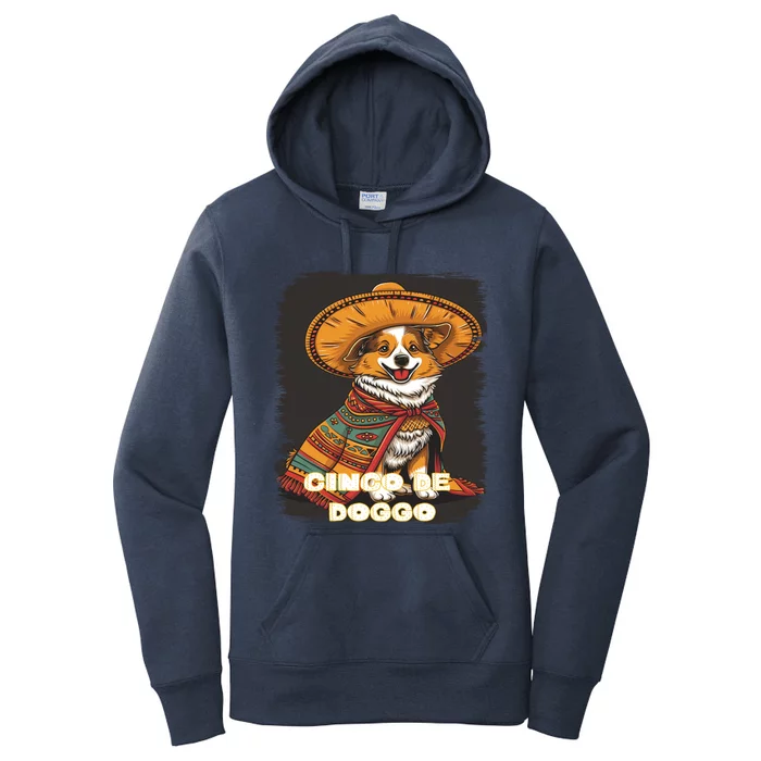 Funny Pembroke Welsh Dog Cinco De Mayo Doggo Sombrero Funny Gift Women's Pullover Hoodie