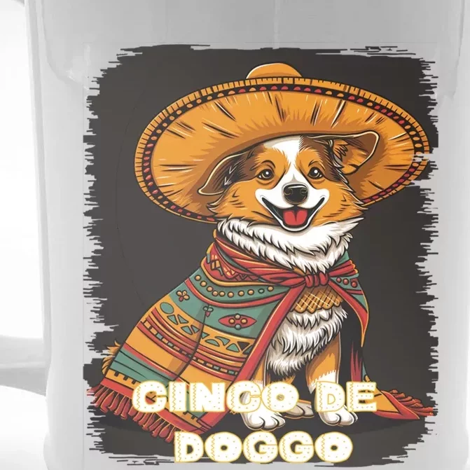 Funny Pembroke Welsh Dog Cinco De Mayo Doggo Sombrero Funny Gift Front & Back Beer Stein