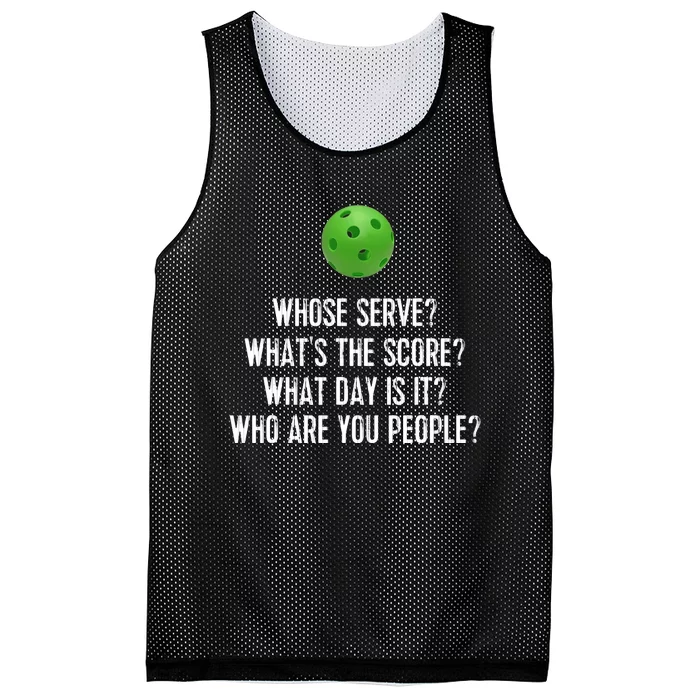 Funny Pickleball Whose Serve League Pickleball Team Mesh Reversible Basketball Jersey Tank