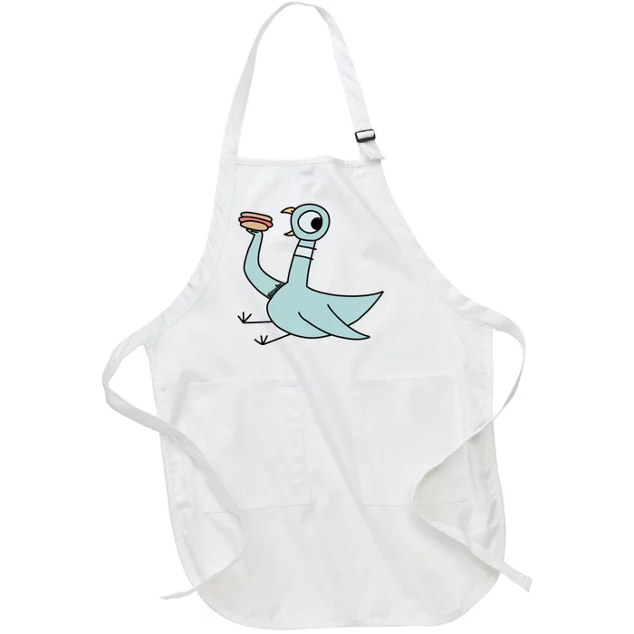 Funny Pigeon With A Hotdog Fan Art Full-Length Apron With Pocket