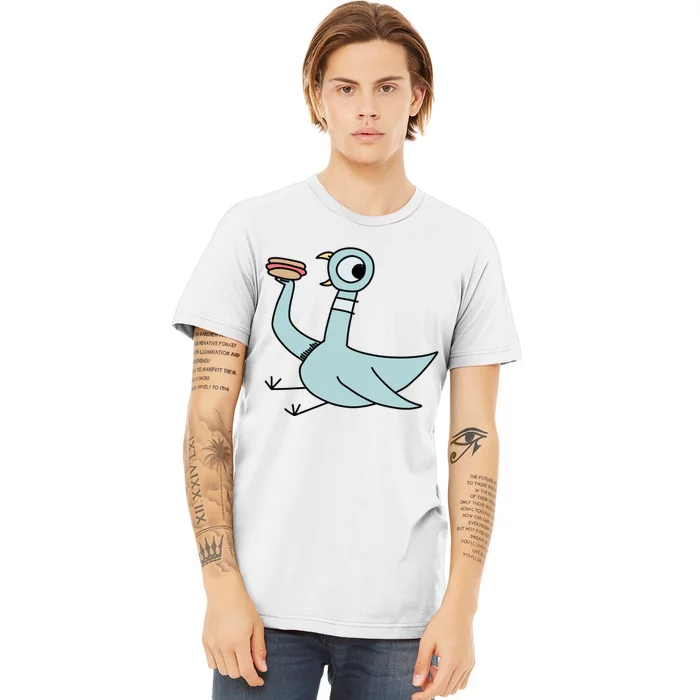 Funny Pigeon With A Hotdog Fan Art Premium T-Shirt