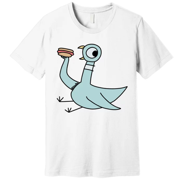 Funny Pigeon With A Hotdog Fan Art Premium T-Shirt