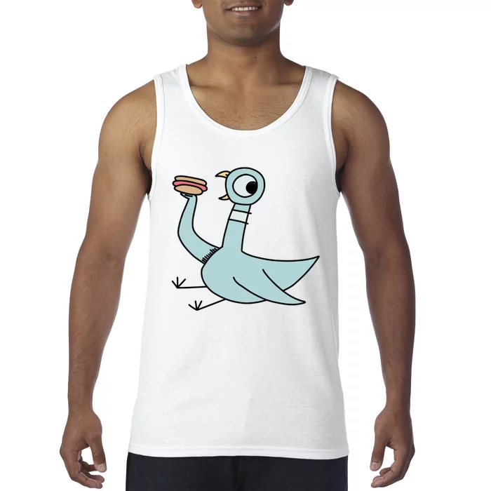 Funny Pigeon With A Hotdog Fan Art Tank Top