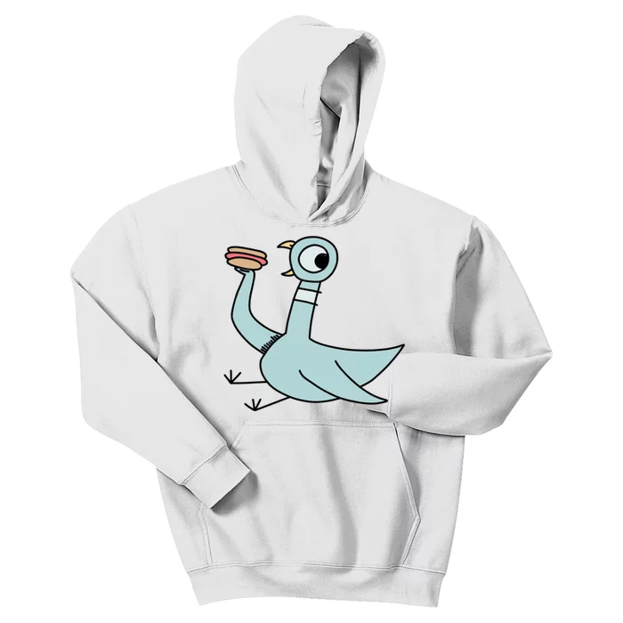 Funny Pigeon With A Hotdog Fan Art Kids Hoodie